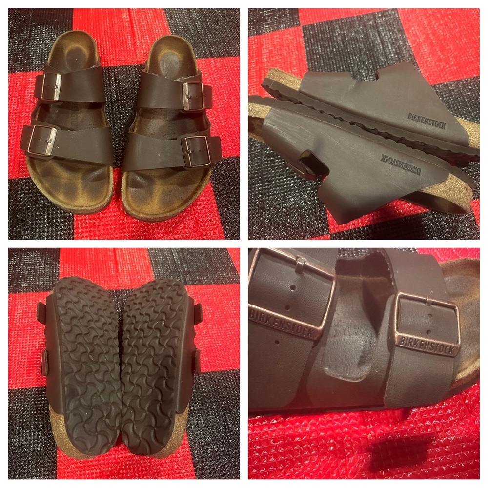 Birkenstock Arizona Birko-Flor Dark Brown 
Size 9-91/2 (40)
Made in Germany